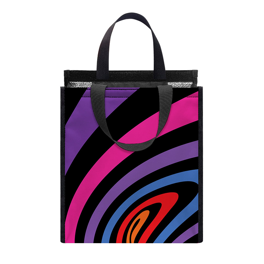 Rainbow Torus Psychedelic Print Insulated Lunch Tote