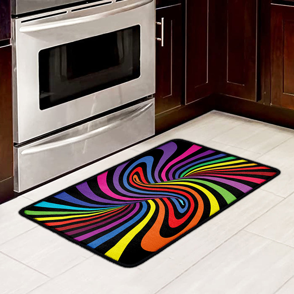 Rainbow Torus Psychedelic Print Kitchen Mat