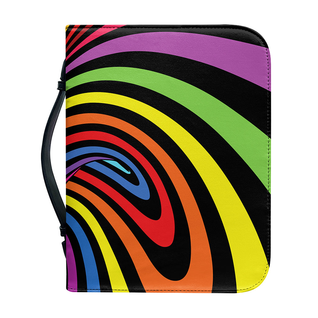Rainbow Torus Psychedelic Print Leather Bible Cover