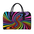Rainbow Torus Psychedelic Print Leather Duffel Bag
