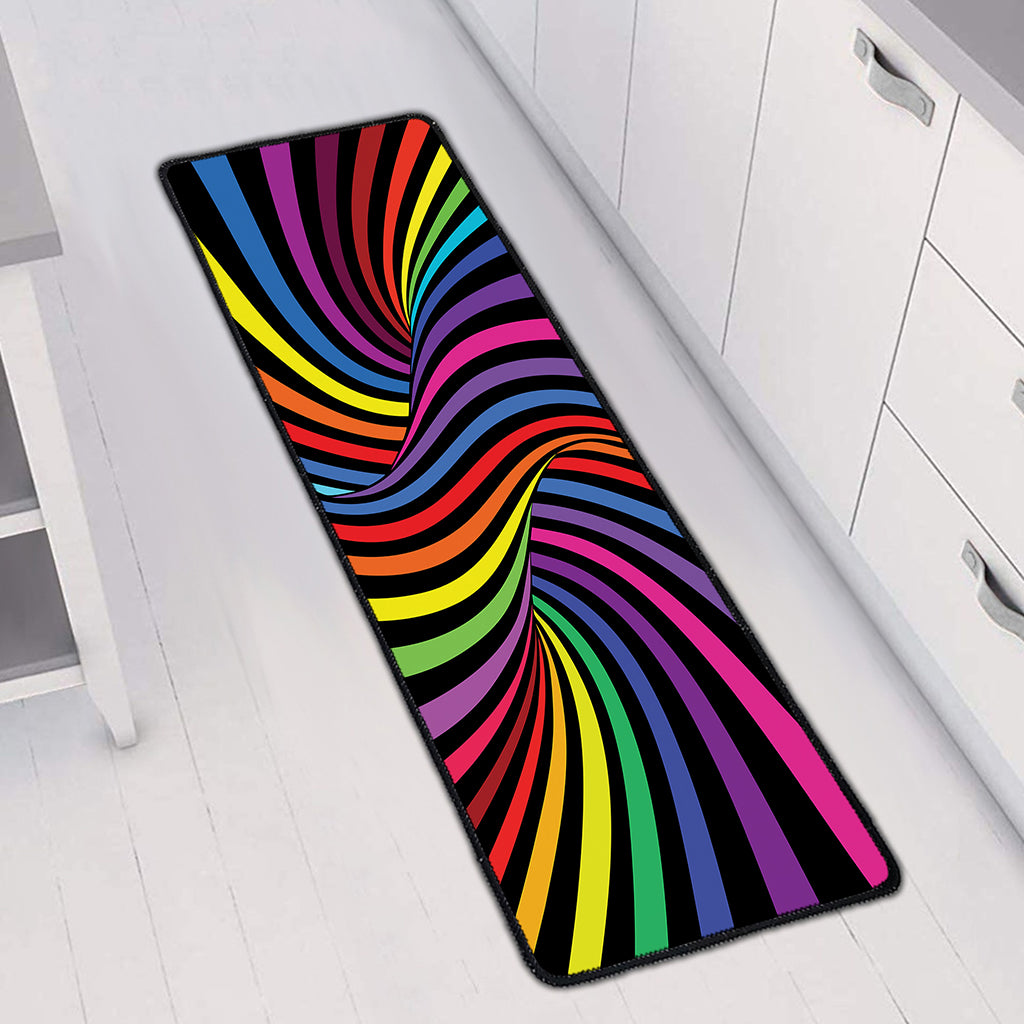 Rainbow Torus Psychedelic Print Long Kitchen Mat