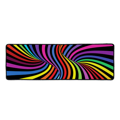 Rainbow Torus Psychedelic Print Long Kitchen Mat