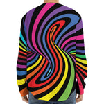 Rainbow Torus Psychedelic Print Long Sleeve Baseball Jersey