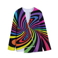 Rainbow Torus Psychedelic Print Long Sleeve Short Coat