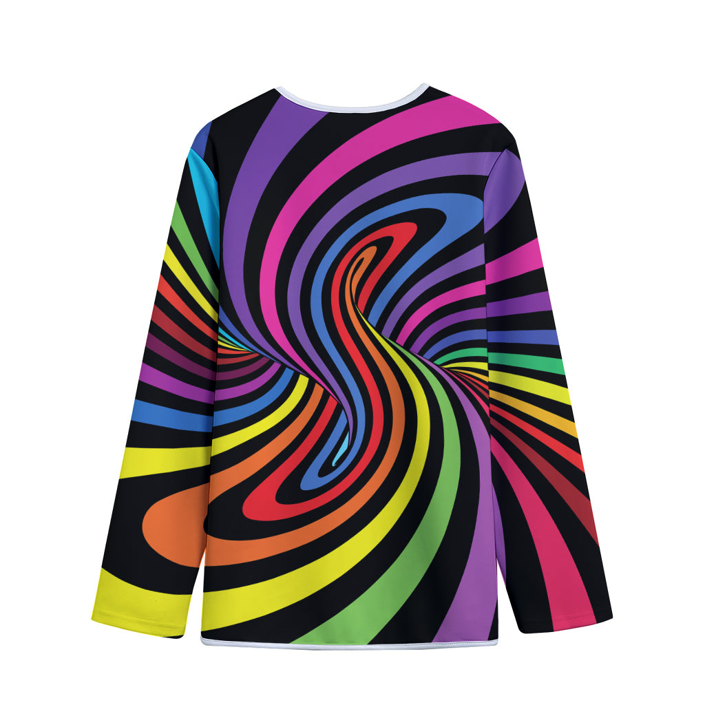 Rainbow Torus Psychedelic Print Long Sleeve Short Coat