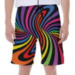 Rainbow Torus Psychedelic Print Men's Beach Shorts