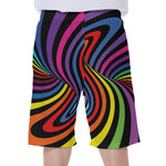 Rainbow Torus Psychedelic Print Men's Beach Shorts