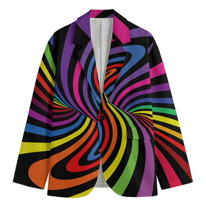 Rainbow Torus Psychedelic Print Men's Blazer