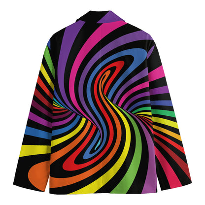 Rainbow Torus Psychedelic Print Men's Blazer