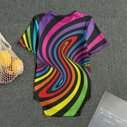 Rainbow Torus Psychedelic Print Men's Bodysuit