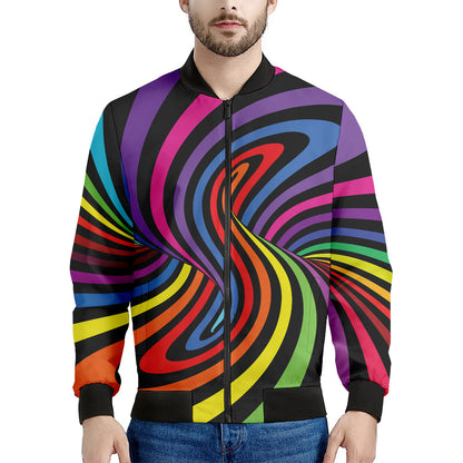 Rainbow Torus Psychedelic Print Men's Bomber Jacket
