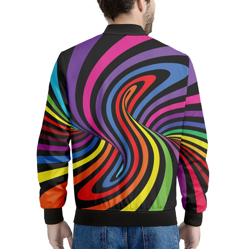 Rainbow Torus Psychedelic Print Men's Bomber Jacket