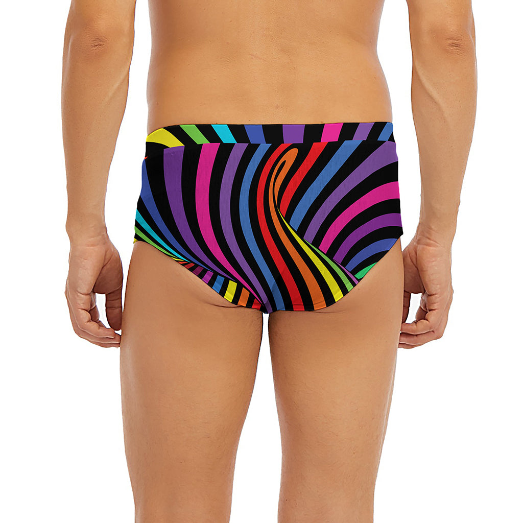 Rainbow Torus Psychedelic Print Men's Briefs