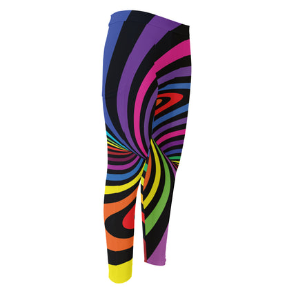 Rainbow Torus Psychedelic Print Men's Compression Pants
