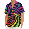 Rainbow Torus Psychedelic Print Men's Deep V-Neck Shirt