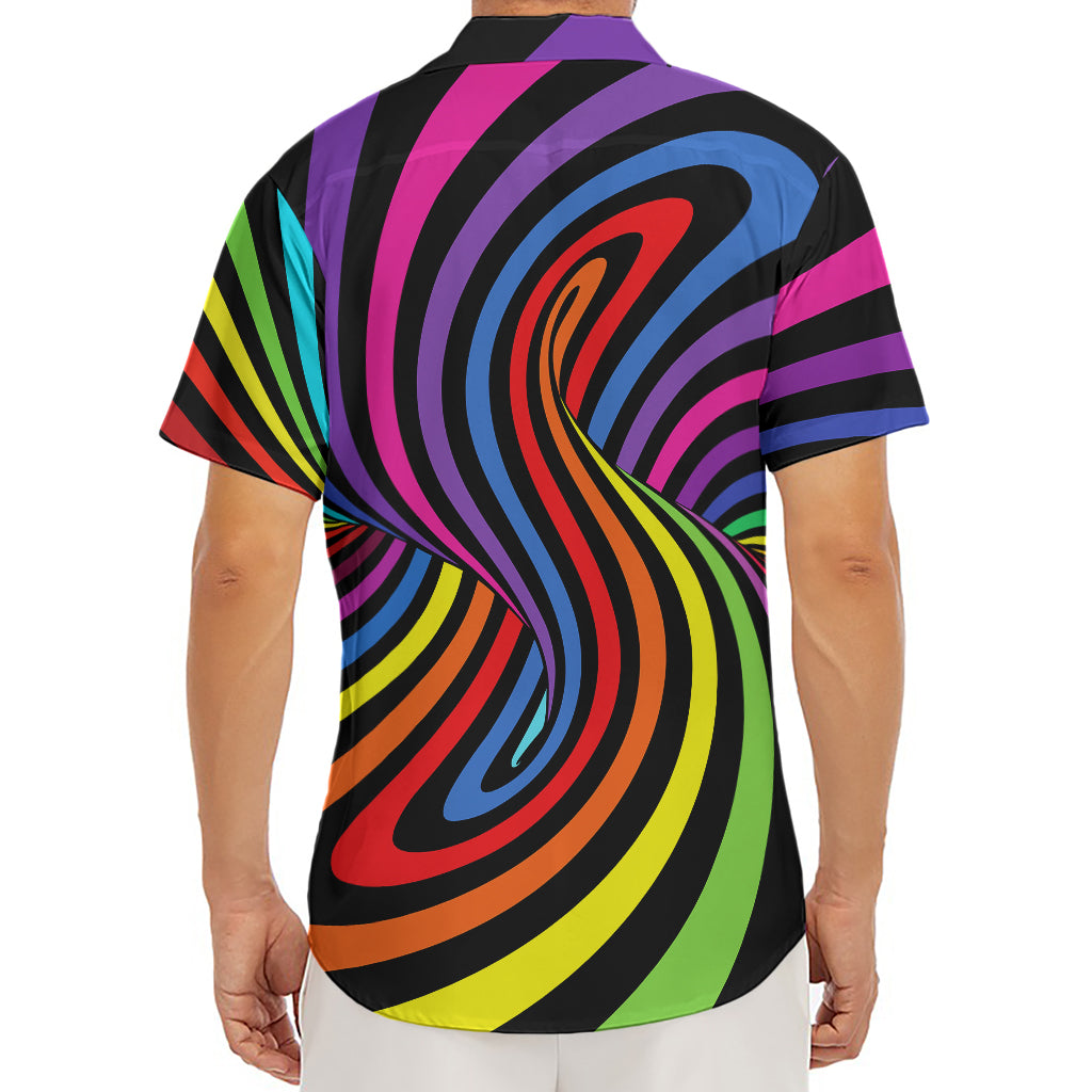 Rainbow Torus Psychedelic Print Men's Deep V-Neck Shirt
