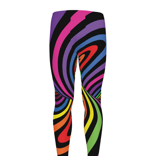 Rainbow Torus Psychedelic Print Men's leggings