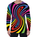 Rainbow Torus Psychedelic Print Men's Long Sleeve T-Shirt