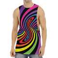 Rainbow Torus Psychedelic Print Men's Muscle Tank Top