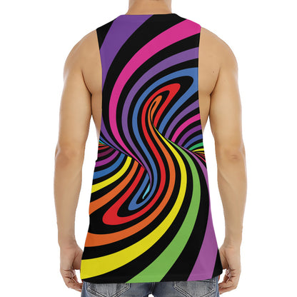 Rainbow Torus Psychedelic Print Men's Muscle Tank Top
