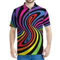 Rainbow Torus Psychedelic Print Men's Polo Shirt