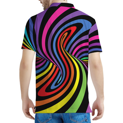 Rainbow Torus Psychedelic Print Men's Polo Shirt