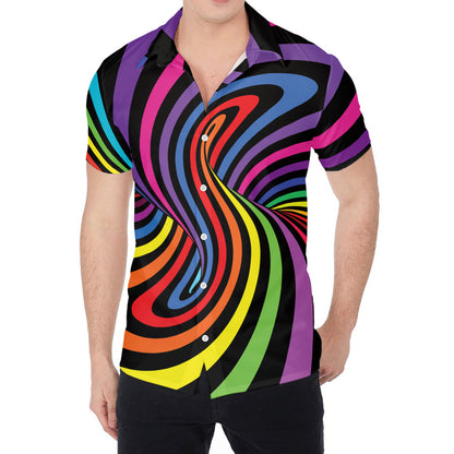 Rainbow Torus Psychedelic Print Men's Shirt