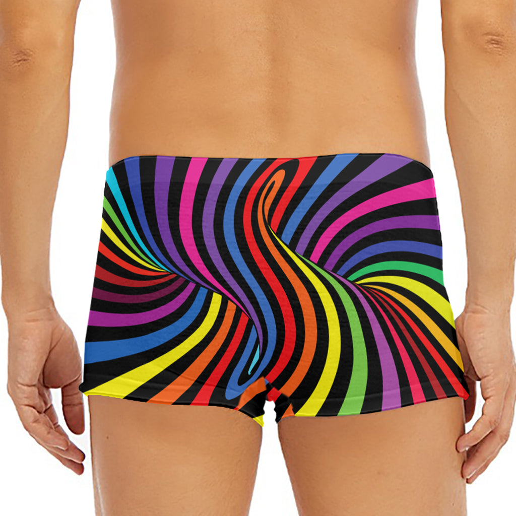 Rainbow Torus Psychedelic Print Men's Short Boxer Briefs