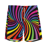 Rainbow Torus Psychedelic Print Men's Sports Shorts