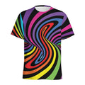 Rainbow Torus Psychedelic Print Men's Athletic T-Shirt
