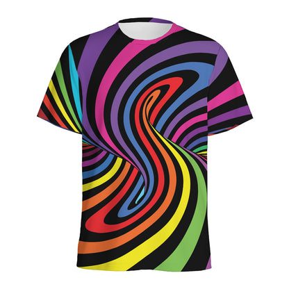 Rainbow Torus Psychedelic Print Men's Sports T-Shirt