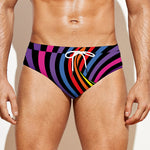 Rainbow Torus Psychedelic Print Men's Swim Briefs