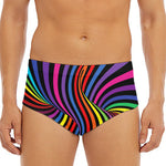 Rainbow Torus Psychedelic Print Men's Triangle Swim Briefs