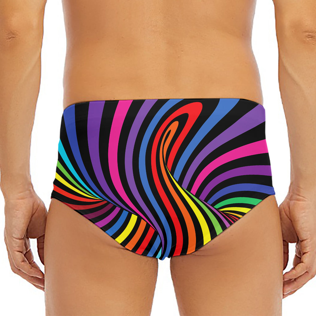 Rainbow Torus Psychedelic Print Men's Triangle Swim Briefs