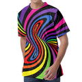 Rainbow Torus Psychedelic Print Men's Velvet T-Shirt