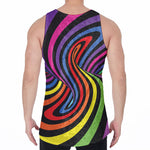 Rainbow Torus Psychedelic Print Men's Velvet Tank Top