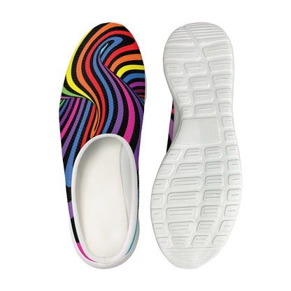 Rainbow Torus Psychedelic Print Mesh Casual Shoes
