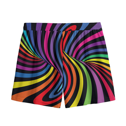 Rainbow Torus Psychedelic Print Mesh Shorts