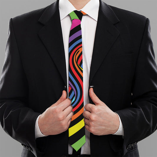 Rainbow Torus Psychedelic Print Necktie