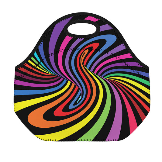 Rainbow Torus Psychedelic Print Neoprene Lunch Bag
