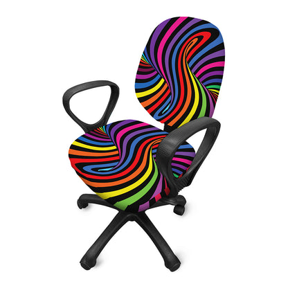 Rainbow Torus Psychedelic Print Office Chair Cover