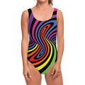 Rainbow Torus Psychedelic Print One Piece Swimsuit