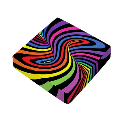 Rainbow Torus Psychedelic Print Outdoor Seat Cushion Cover