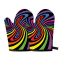 Rainbow Torus Psychedelic Print Oven Mitts