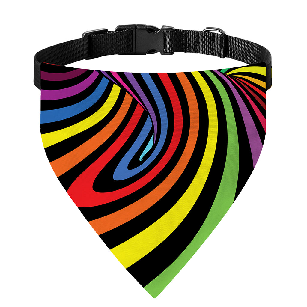 Rainbow Torus Psychedelic Print Over The Collar Dog Bandana