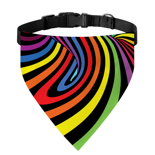 Rainbow Torus Psychedelic Print Over The Collar Dog Bandana