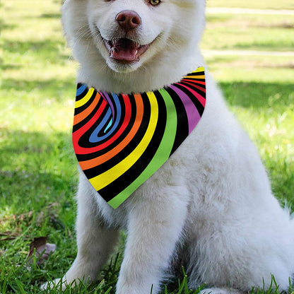 Rainbow Torus Psychedelic Print Over The Collar Dog Bandana