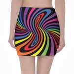 Rainbow Torus Psychedelic Print Pencil Mini Skirt