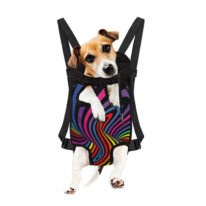 Rainbow Torus Psychedelic Print Pet Carrier Backpack
