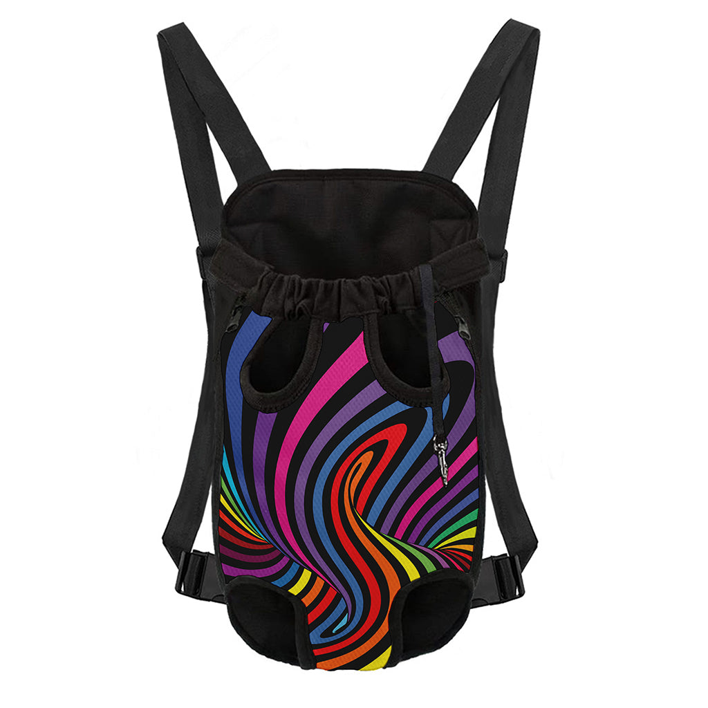 Rainbow Torus Psychedelic Print Pet Carrier Backpack